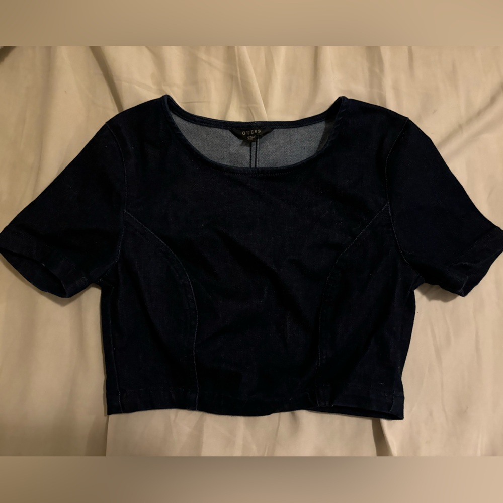 Guess denim crop top